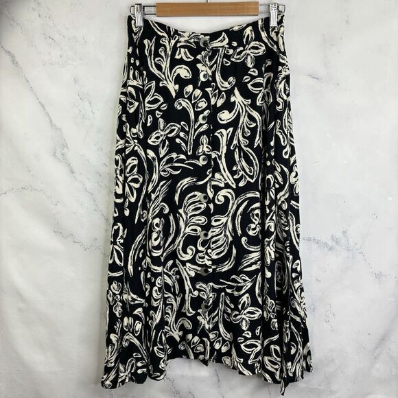 Vintage 90s Santa Cruz Skirt  Whimsigoth Midi Pockets S button Cottagecore Retro - Picture 1 of 13